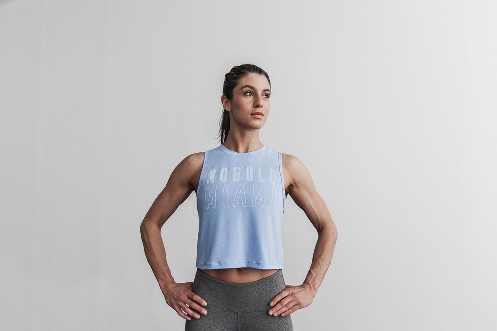 NOBULL Women's Muscle (Miami) Tank Tops - Blue Vista - Ireland (9183TURLX)